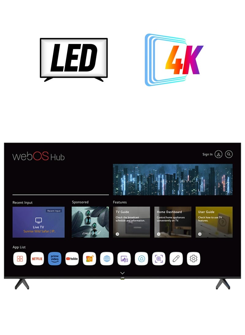 جي في سي شاشة 85 بوصة بدقة 4K UHD مدعومة بإطار معدني WebOS مع جهاز تحكم عن بعد سحري وصوت دولبي وبلوتوث LT-85N7125 أسود LT-85N7125 أسود  - Image 1