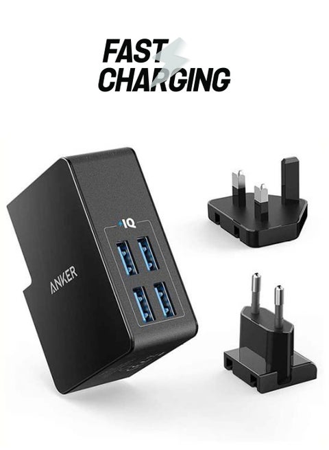 PowerPort 4 Lite USB Plug Charger Black