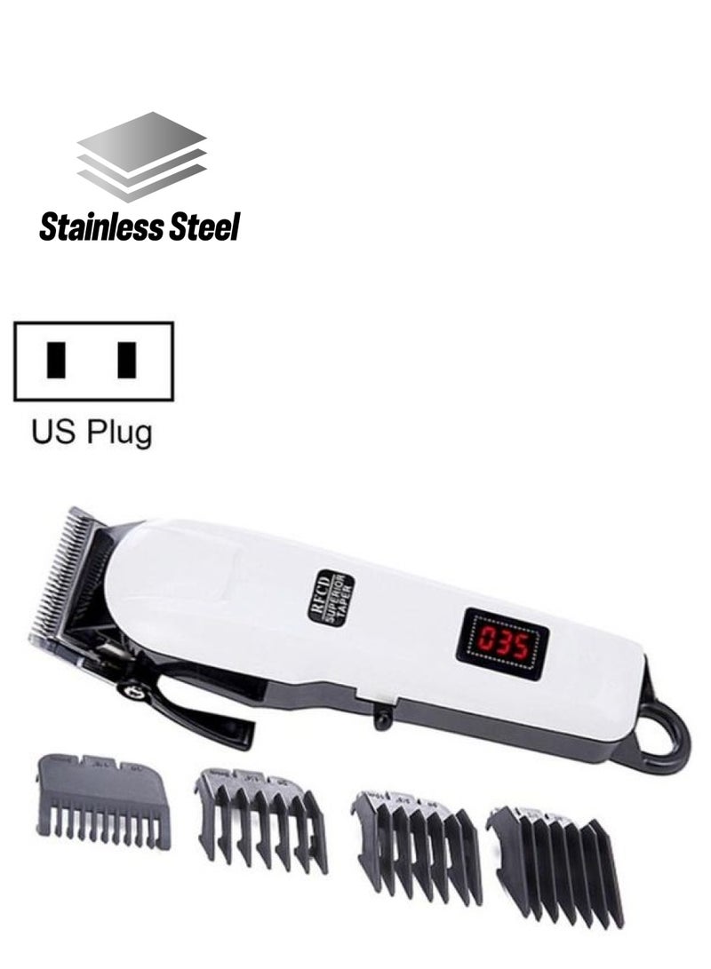 BGM Precise Steel Cutting Head Liquid Crystal Charging Wireless Electric Hair Clipper, US Plug Multicolour  - Image 1