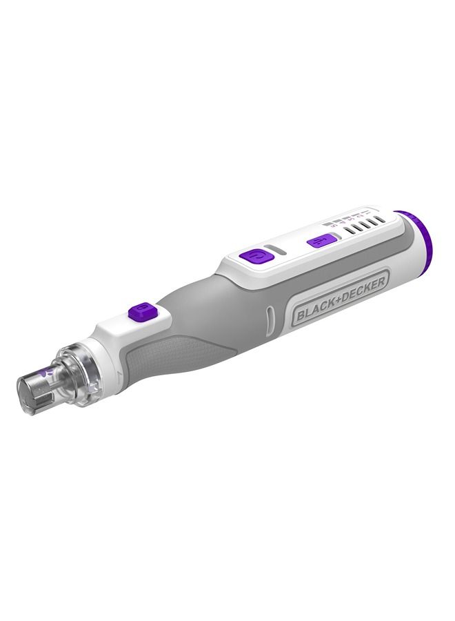 BLACK+DECKER - Cordless Multifunctional Rotary Tool With 39-Pieces 7.2V 1.5Ah With Attachment For Cutting Pet Claws Grinding Polishing In Kit Box BCRT8IPETK-XJ Grey/White - Image 1