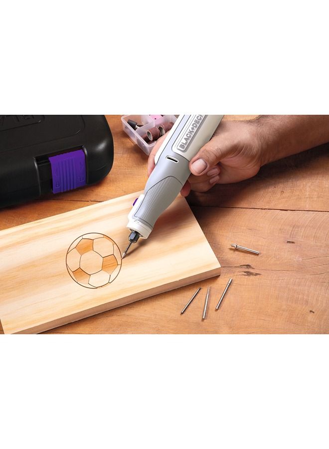 BLACK+DECKER - Cordless Multifunctional Rotary Tool With 39-Pieces 7.2V 1.5Ah With Attachment For Cutting Pet Claws Grinding Polishing In Kit Box BCRT8IPETK-XJ Grey/White - Image 1
