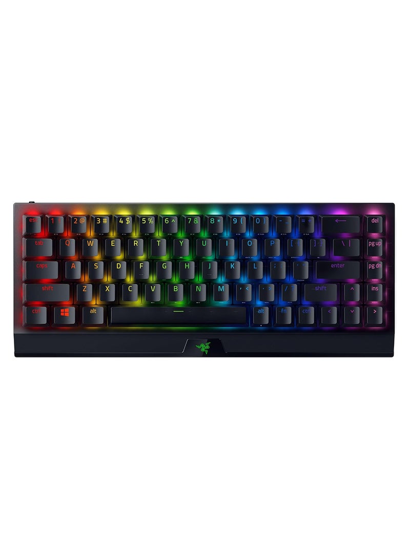Razer BlackWidow V3 Mini HyperSpeed 65% Wireless Mechanical Gaming Keyboard, HyperSpeed Wireless Technology, Green Mechanical Switches, Tactile & Clicky - Doubleshot ABS keycaps- Black | RZ03-03891400-R3M1 Black - Image 1