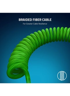 RAZER Razer PBT Keycap + Coiled Cable Upgrade Set: Durable Doubleshot PBT - Universal Compatibility - Keycap Removal Tool & Stabilizers - Tactically Coiled & Designed - Braided Fiber Cable - Green  - Image 5