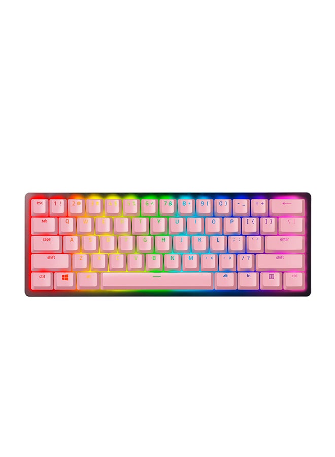 Razer PBT Keycap + Coiled Cable Upgrade Set Colored Doubleshot PBT Keycaps with Matching Cable - Quartz Pink