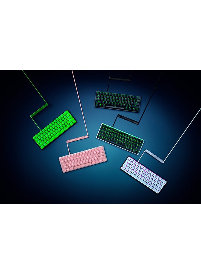 Razer PBT Keycap + Coiled Cable Upgrade Set Colored Doubleshot PBT Keycaps with Matching Cable - Quartz Pink