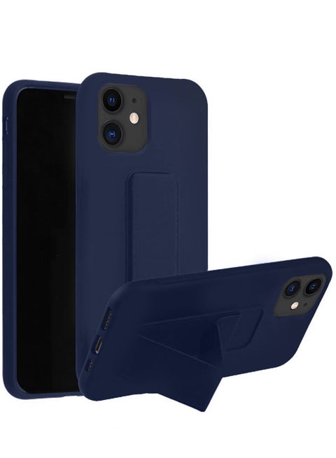 Protective Case Cover With Finger Grip Stand For iPhone 12 Pro/12 Blue