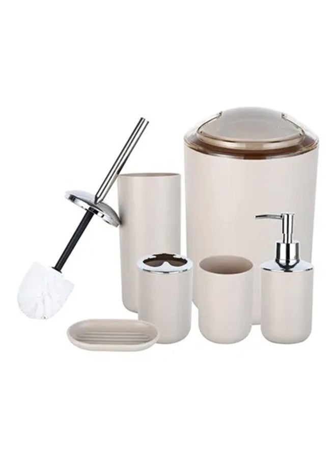 طقم إكسسوارات حمام مكون من ست قطع بيج - Image 1