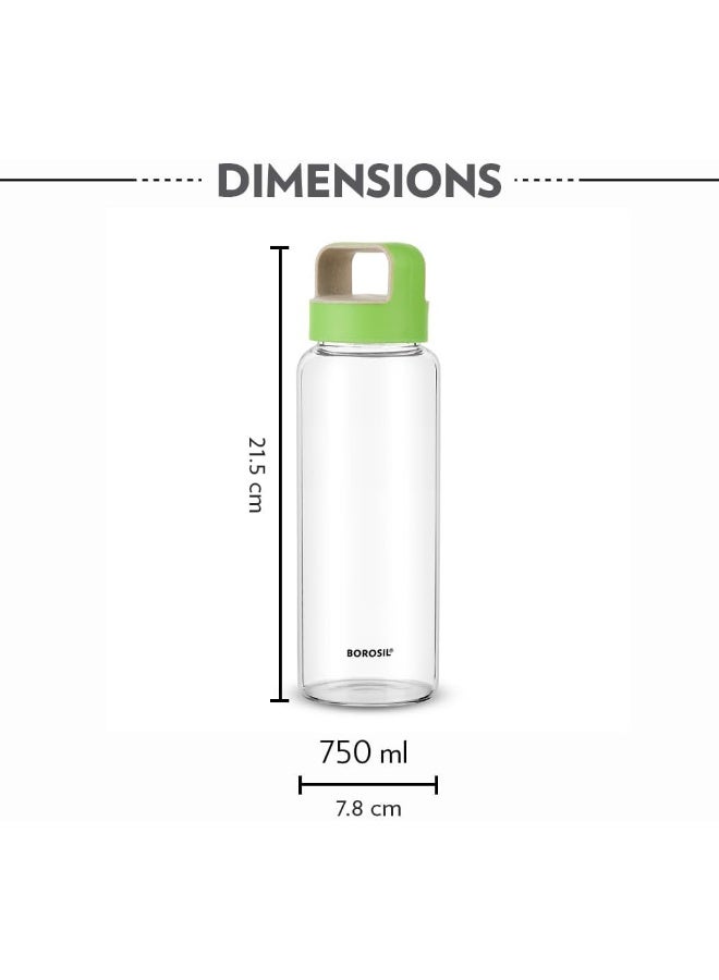 Borosil Crysto Glass Water Bottle Clear 750ml - Image 3