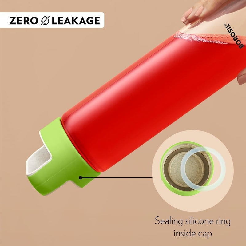 Borosil - Neo Glass Water Bottle Clear/Green 550ml - Image 5