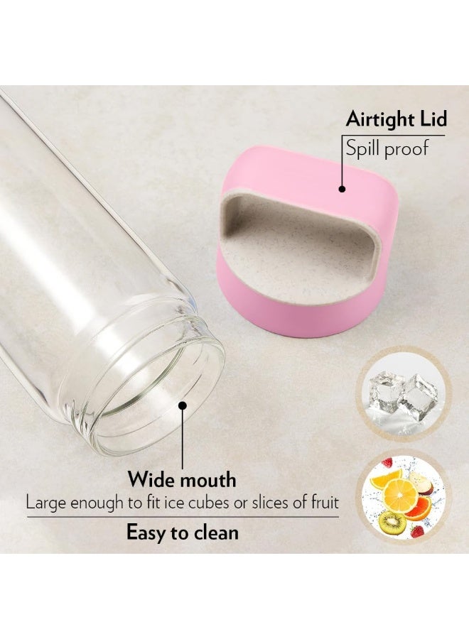 Borosil Neo Glass Water Bottle, 550 ml, Stylish & Transparent Clear 550ml - Image 4