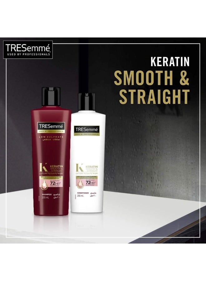 Tresemme Keratin Smooth & Straight Shampoo With Argan Oil + Keratin Smooth & Straight Conditioner Gold 400ml+180ml - Image 4