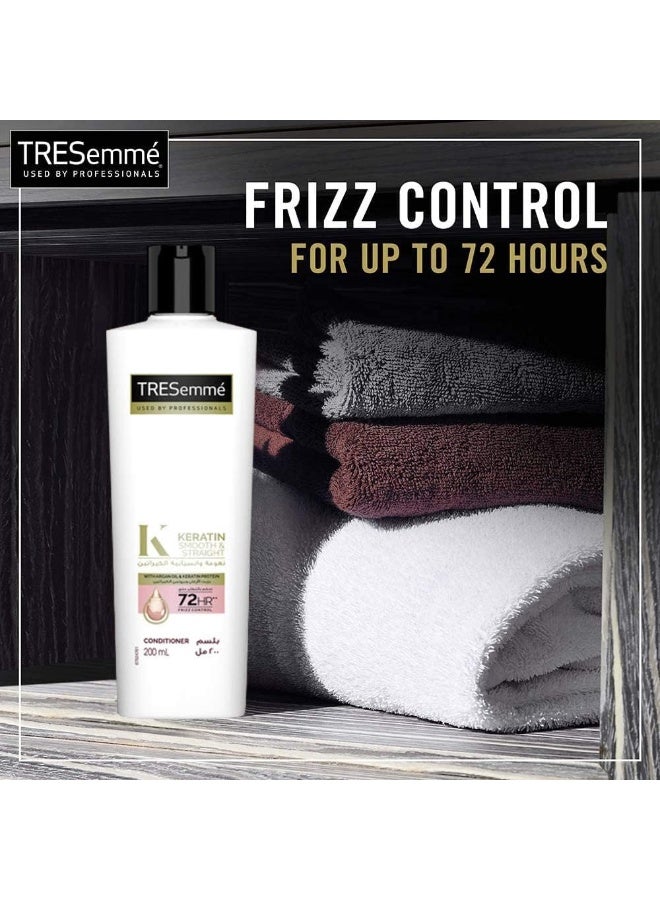 Tresemme Keratin Smooth & Straight Shampoo With Argan Oil + Keratin Smooth & Straight Conditioner Gold 400ml+180ml - Image 3