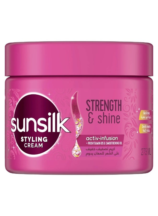 Sunsilk Strength & Shine Styling Cream, Activ Infusion Provitamin B5 & Smoothening Oil, 275ml  - Image 1