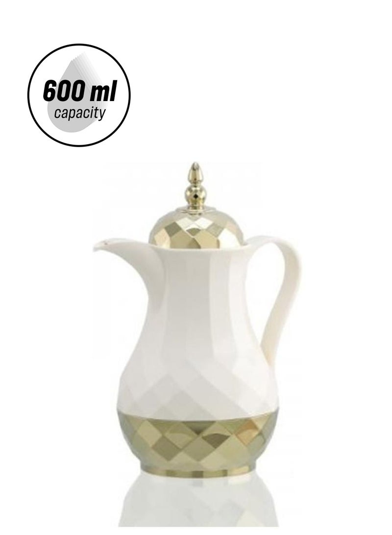 Rose Attractive Thermos With Modern Design White/Gold 12x8x15cm - Image 1