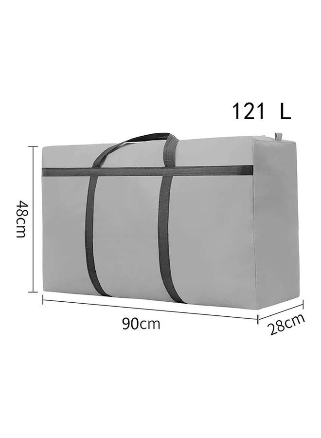 Foldable Oxford Material Storage Bag Organizer With Zips Reinforced Grey 90x48x28cm - Image 2