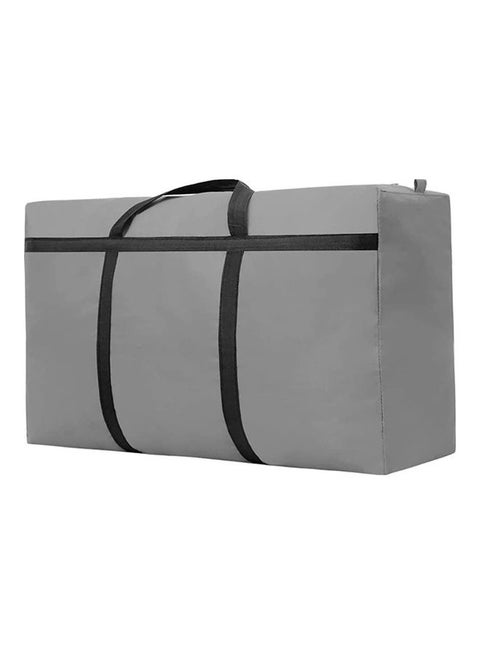 Foldable Oxford Material Storage Bag Organizer With Zips Reinforced Grey 90x48x28cm