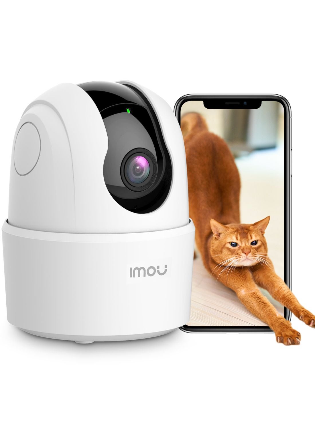 IMOU 360 Degree Smart Security Camera (White) / Up to 256GB SD Card Support / 1080P Full HD / Privacy Mode / Alexa Google Assistant / Motion Detection & Human Detection / 2-Way Audio / Night Vision 