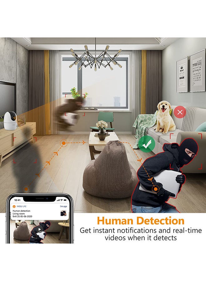 IMOU Ranger 2 360 Degree Security Camera Up To 256GB SD Card Support WiFi & Ethernet 1080P FHD Privacy Mode Alexa Google Assistant Human Detection 2-Way Audio Night Vision - Image 4