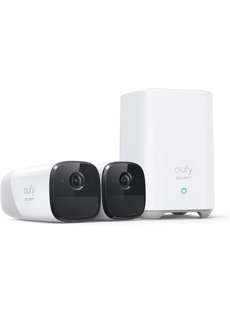 eufy - Security, eufyCam 2 Pro Wireless Home Security Camera System, 365-Day Battery Life, HomeKit Compatibility, 2K Resolution, IP67 Weatherproof, Night Vision, 2-Cam Kit, No Monthly Fee - Image 1