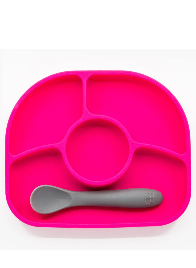 bbluv Yümi Anti-Spill Silicone Suction Plate & Spoon Set – BPA-Free, Baby & Toddler Feeding Dish – Microwave & Dishwasher Safe - Image 1