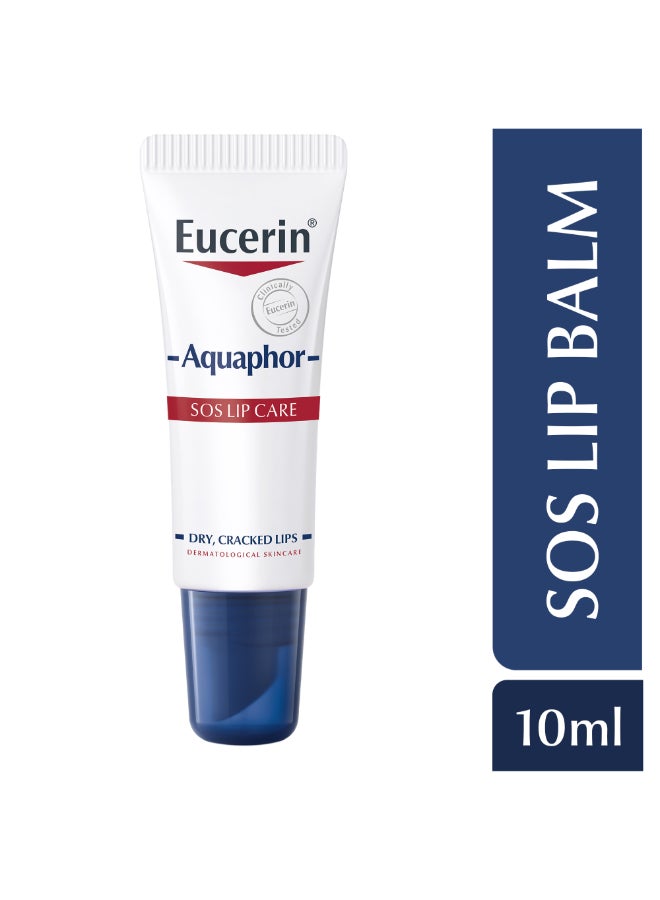 Eucerin - Aquaphor Sos Lip Repair Lip Balm Moisturizing Effect For Dry And Cracked Lips 10ml - Image 1