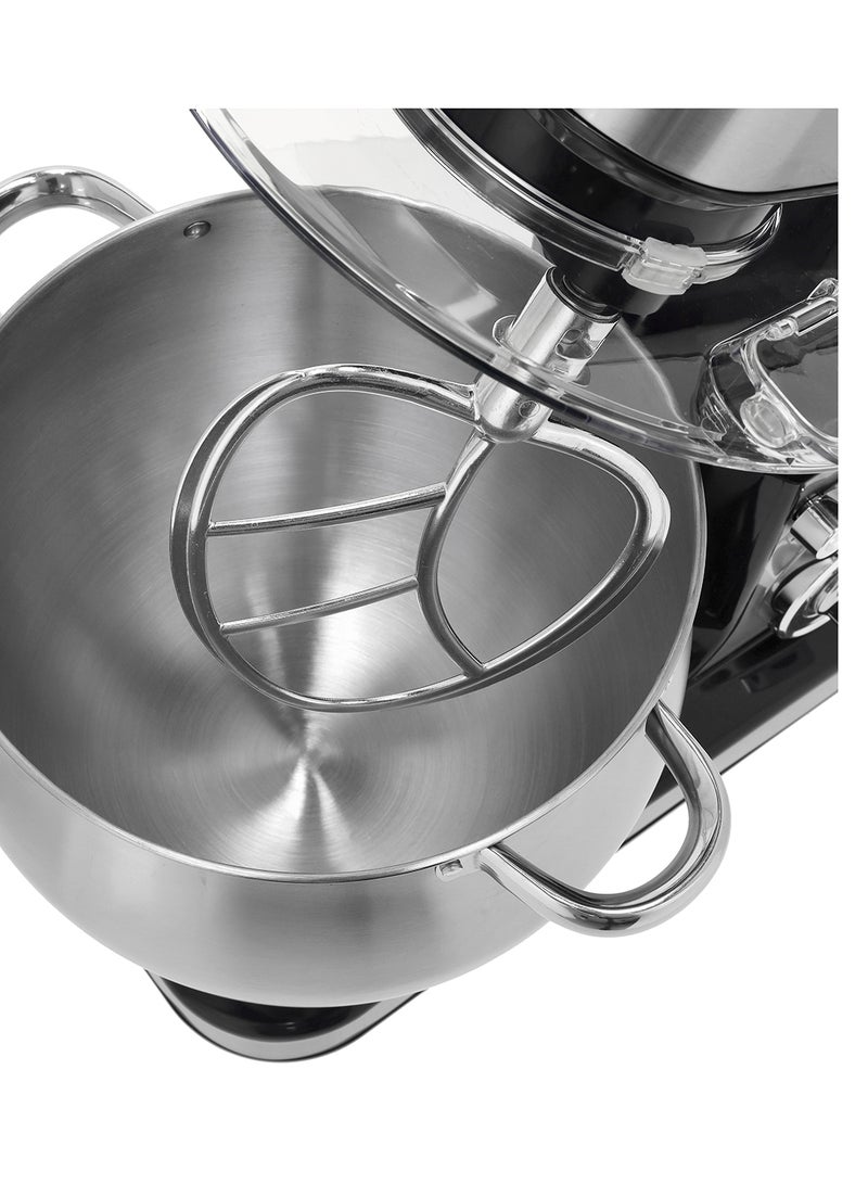 GEEPAS - Geepas Kitchen Machine | 6 Level Mixing Speed Control, 12L Stainless Steel Bowl with Handles & Transparent Anti-Splash Lid | LED Power Indicator | 2000W Powerful Motor 12 L 2000 kW GSM43042 Silver - Image 1