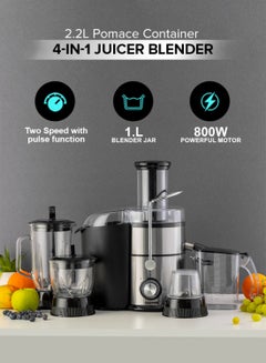 خلّاط وعصّارة 4 في 1 2.2 L 800 W GSB44049 فضي/أسود