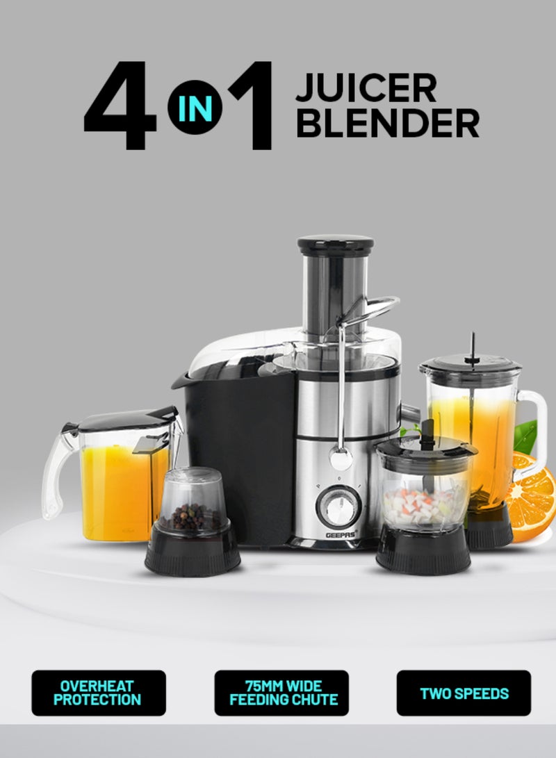 جيباس - خلّاط وعصّارة 4 في 1 2.2 L 800 W GSB44049 فضي/أسود - Image 1