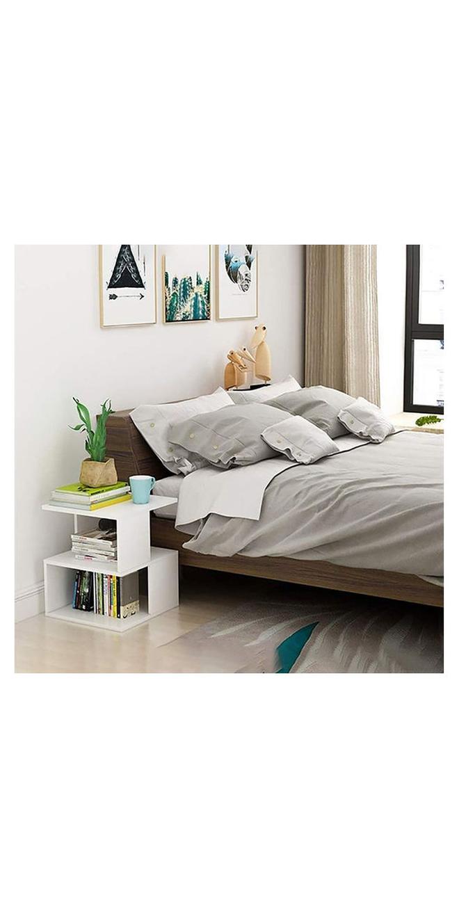 MODERN HOME Wood End Table White 40x40x53cm - Image 1