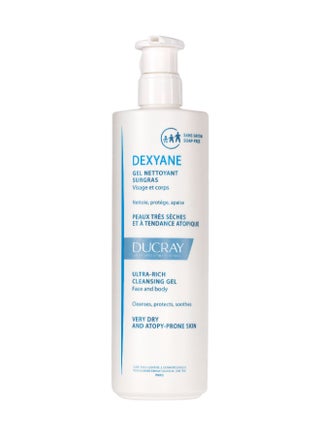 DUCRAY Dexyane Ultra-rich cleansing gel - Gently cleanses face, hair and body -Very dry & atopy-prone skin - Fragrance-free - Soothes itching - Protects against skin dryness- Adults, children and infants - 400 ml 400ml
