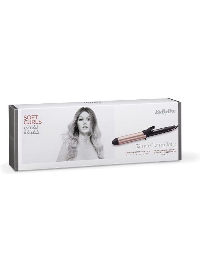 BaByliss Hair Curling Iron Extensive Wide Reach 32mm Curling Tong Barrel  Ultra-Fast Heat With Led And 6 Temperature Setting 160°C-210°C 2.5m Ceramics Swivel Cord Rose Quartz - Image 4