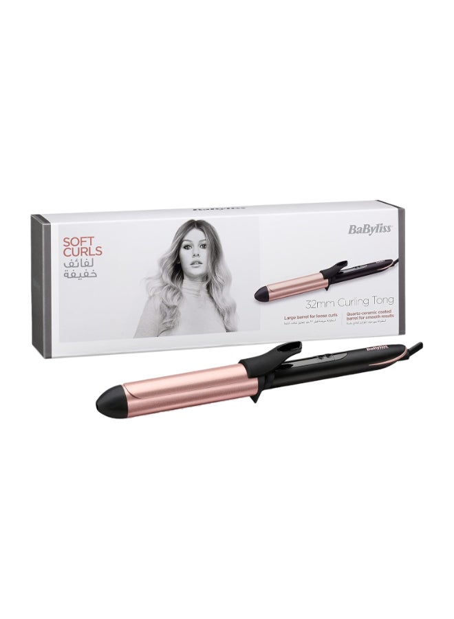 BaByliss Hair Curling Iron Extensive Wide Reach 32mm Curling Tong Barrel  Ultra-Fast Heat With Led And 6 Temperature Setting 160°C-210°C 2.5m Ceramics Swivel Cord Rose Quartz - Image 2