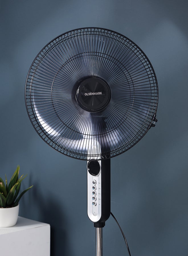 Olsenmark - 16" Classic Stand Fan With Remote Stand/Fan With Remote Control OMF1793, Pedestal Fans With 3 Modes, Efficient 70 W Motor For Better Cooling, Timer,7 Leaf Blades 70 W OMF1793 Black - Image 1