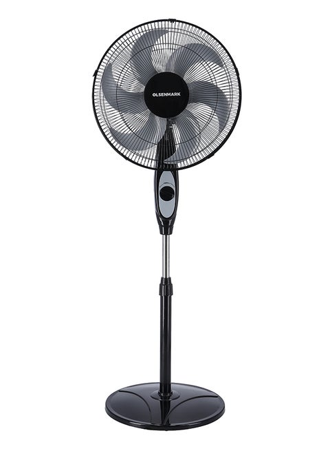 16" Stand Fan With 4 Speed Control, High Air Flow, Super Quiet Motor, Wide Range Oscillation, 5 Leaf AS Blades 70 W OMF1794 Black