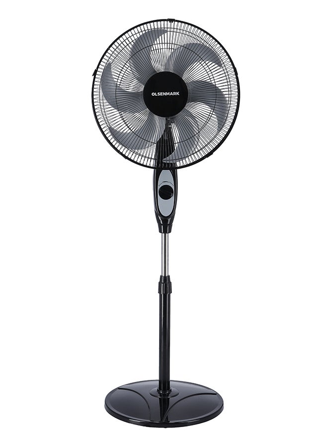 16" Stand Fan With 4 Speed Control, High Air Flow, Super Quiet Motor, Wide Range Oscillation, 5 Leaf AS Blades 70 W OMF1794 Black