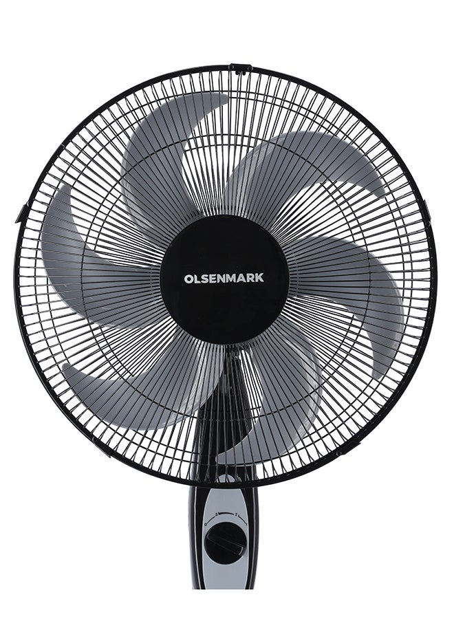 16" Stand Fan With 4 Speed Control, High Air Flow, Super Quiet Motor, Wide Range Oscillation, 5 Leaf AS Blades 70 W OMF1794 Black
