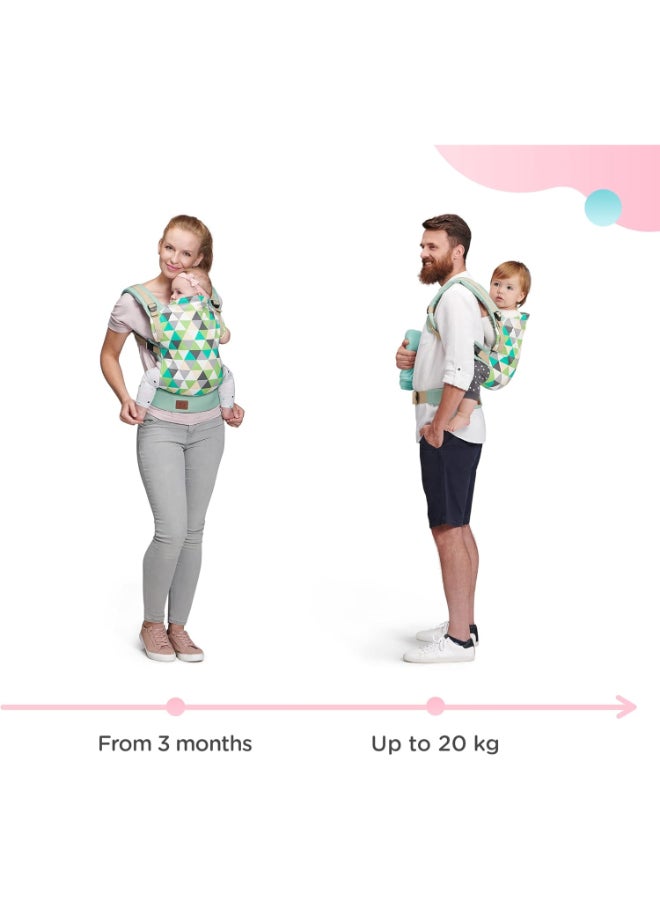 Kinderkraft - Baby Carrier Nilo Ergonomic Sling For Newborn Lightweight, Confortable, Ajustable, 2 Carrying Position Front And Backpack For Newborn From 3 Month To 20 Kg, D By Ihdi, Mint - Image 1