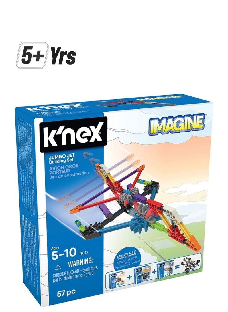 K'NEX 17022 57-Piece Imagine 17022 Jumbo Jet Avion Gros Porteur Building Set 57 5+ Years - Image 1