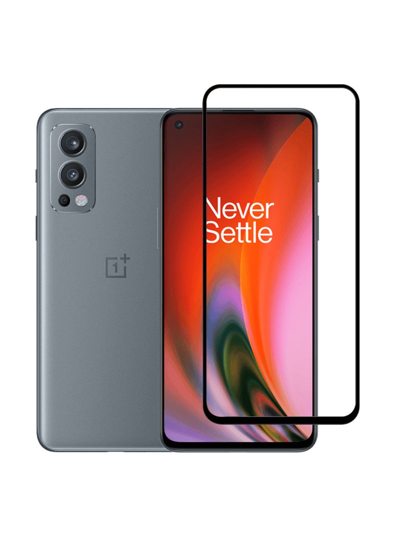مارجون لاصقة حماية ألتيميت للشاشة من الزجاج المقوى 3D لهاتف ون بلس نورد 2 5G (6.43 بوصة) 2021 شفاف/ أسود - Image 2
