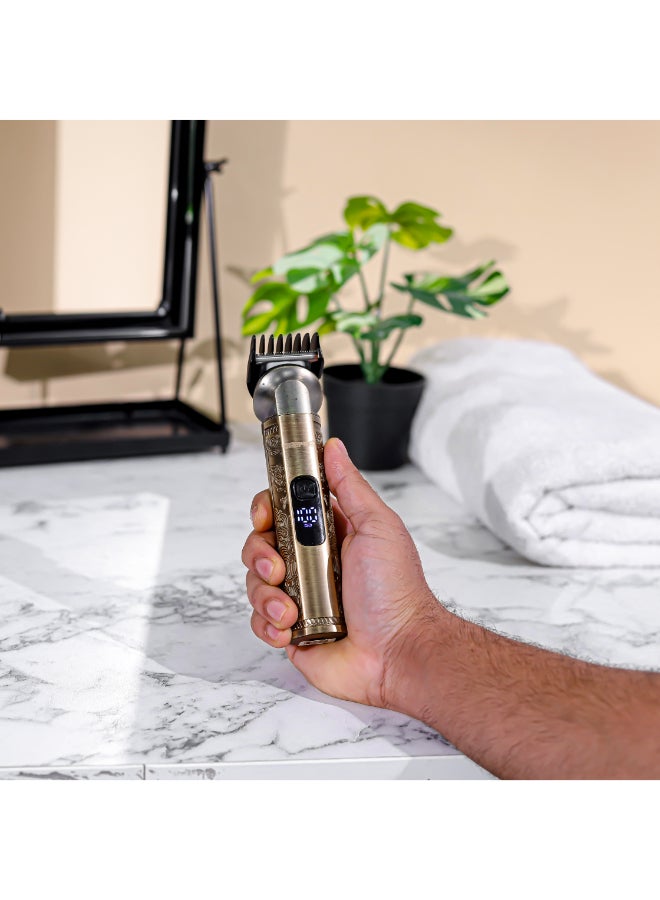 18-in-1 Rechargeable Digital Grooming Kit | Removable and Washable Blades, Zero Overlap Blades, T-Blade, U-Blade, Cosmetic Trimmer, Works 90 Minutes Continuously on Full Charge| Cord and Cordless Working, Prefect for Home and Professional Styling | 2 Years Warranty GTR56026N Gold & Black