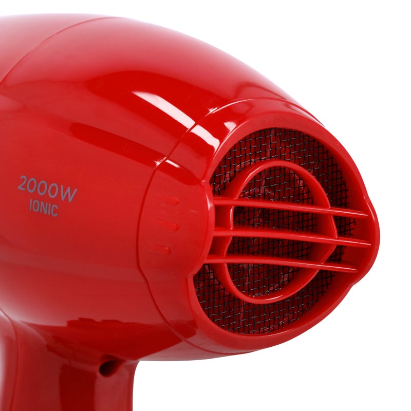 GEEPAS - Hair Dryer Professional Concentrator Cool Shot Function Free Styling, Durable and Lightweight 2000W Red 29cm - Image 1