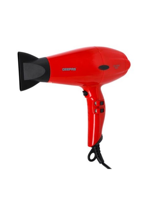 Hair Dryer Professional Concentrator Cool Shot Function Free Styling, Durable and Lightweight 2000W Red 29cm