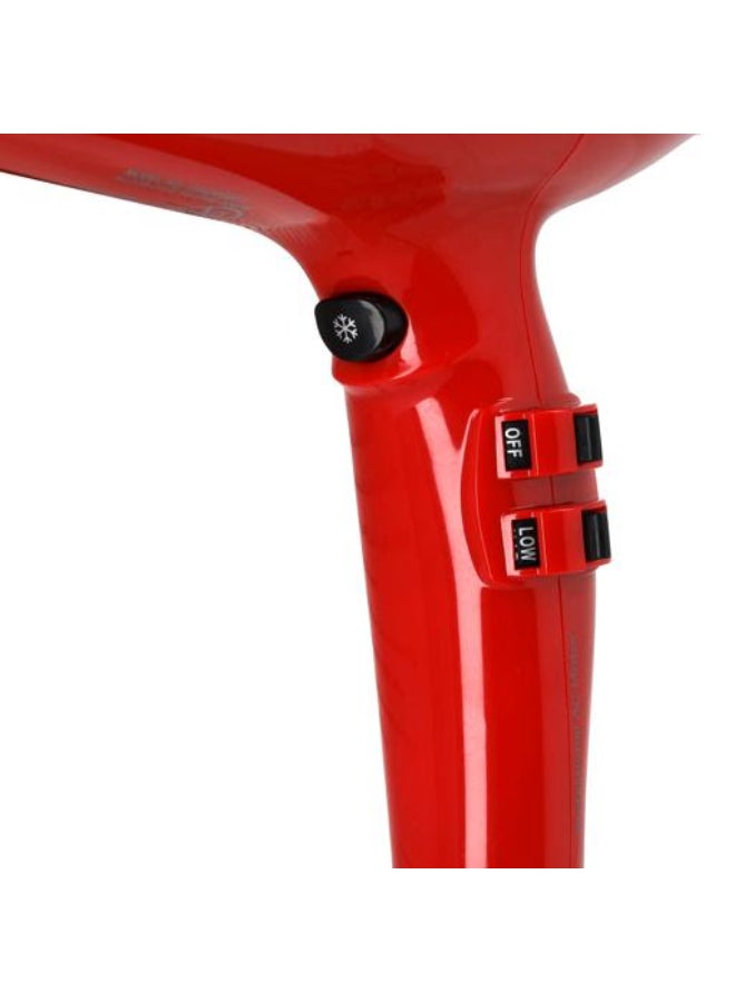 GEEPAS - Hair Dryer Professional Concentrator Cool Shot Function Free Styling, Durable and Lightweight 2000W Red 29cm - Image 1