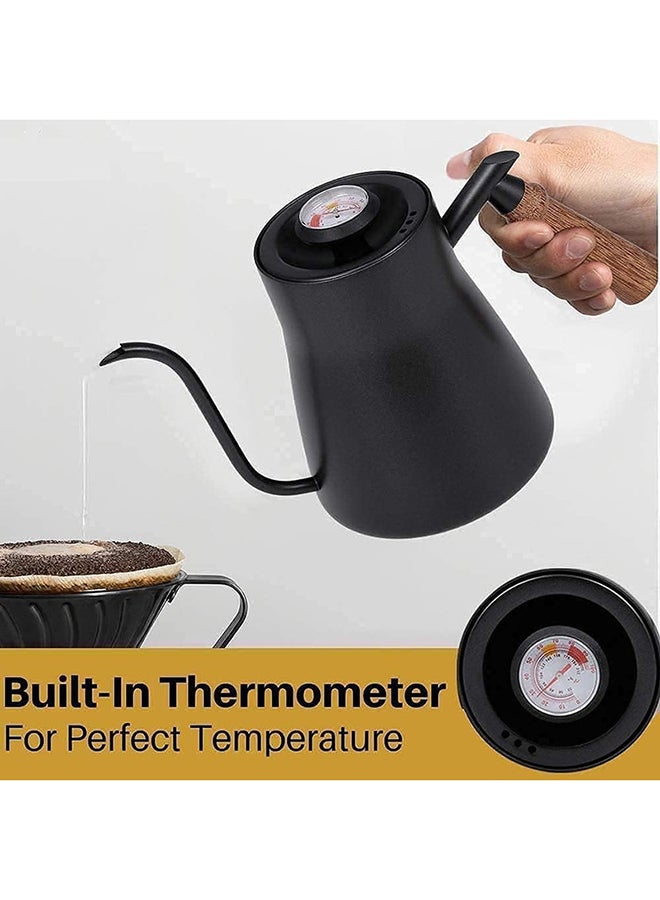 MIBRU - Dripping Jug With Wooden Handle Black 850ml - Image 1