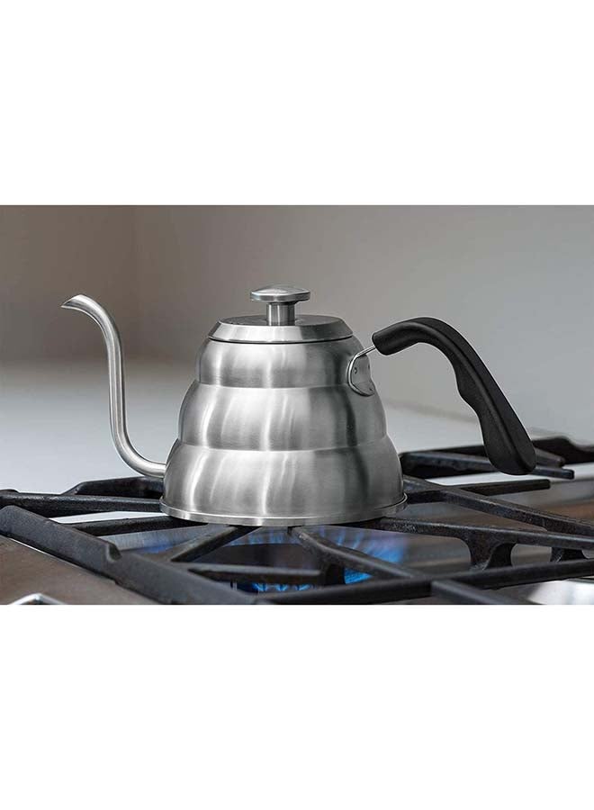 MIBRU - Coffee Kettle With Thermometer Drip V60 Pour Over Coffee Gooseneck Thin Spout Works On Stovetop Silver 1200ml - Image 1