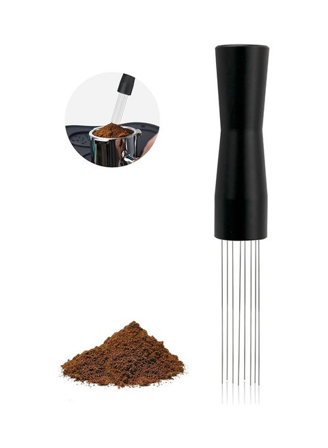 Coffee Needle Pen Size Wdt Tool Espresso Distribution Tool Coffee Powder Stirrer With Aluminum Stand Black 14x2.5x2.5cm