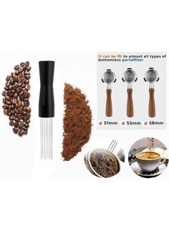 MIBRU Coffee Needle Pen Size Wdt Tool Espresso Distribution Tool Coffee Powder Stirrer With Aluminum Stand Black 14x2.5x2.5cm  - Image 5