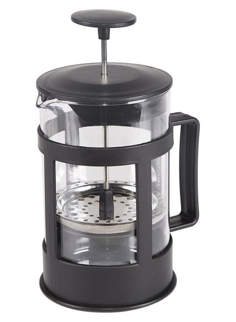 ماكينة صنع القهوة الفرنسية بالضغط، وعاء قهوة زجاجي 1-2 كوب شفاف/أسود، 350 مل شفاف/ أسود