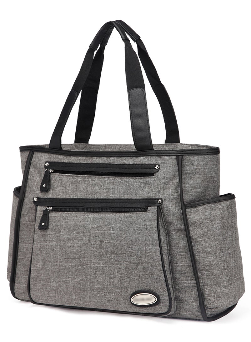 Little Story Betty Diaper Bag With Changing Mat For Baby Essentials - Grey  - Image 4