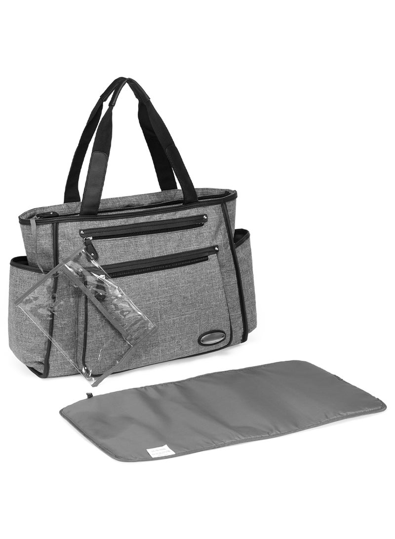 Little Story Betty Diaper Bag With Changing Mat For Baby Essentials - Grey  - Image 2